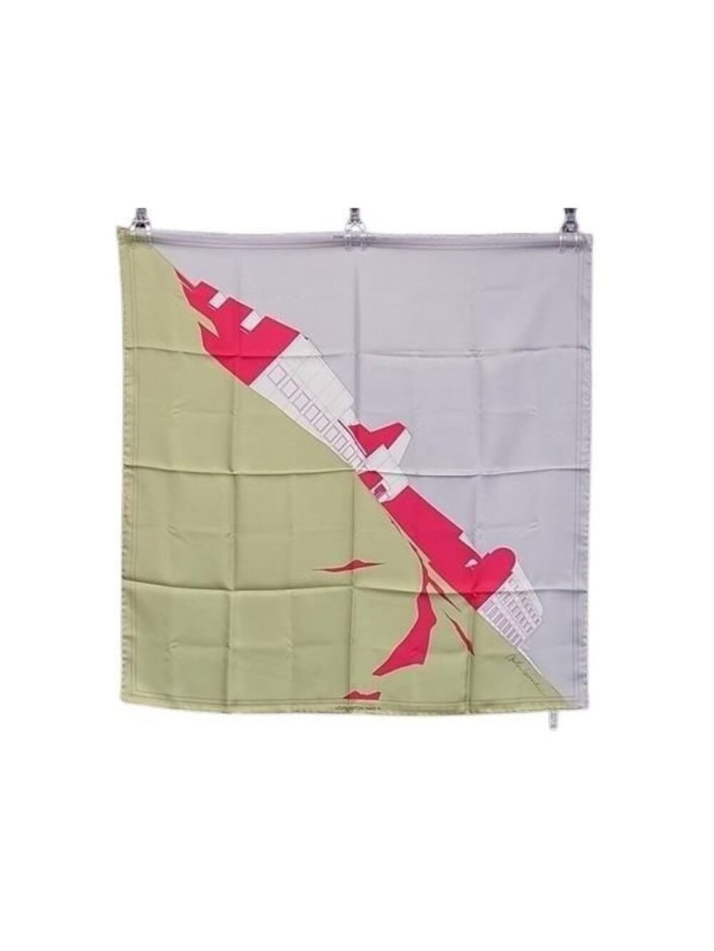 Louis Vuitton Scarf Arata Isozaki Collaboration Lard de L'arcitect Gray Green